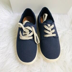 Sun & Stone Boy Kids Loafers 1 M Navy Blue Kiva‎ Lace Up Casual Shoes NWB